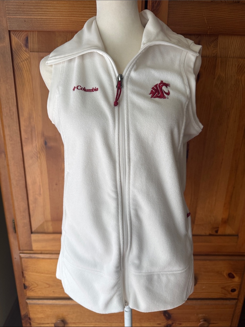 Columbia Washington State University Cougars Fleece vest.